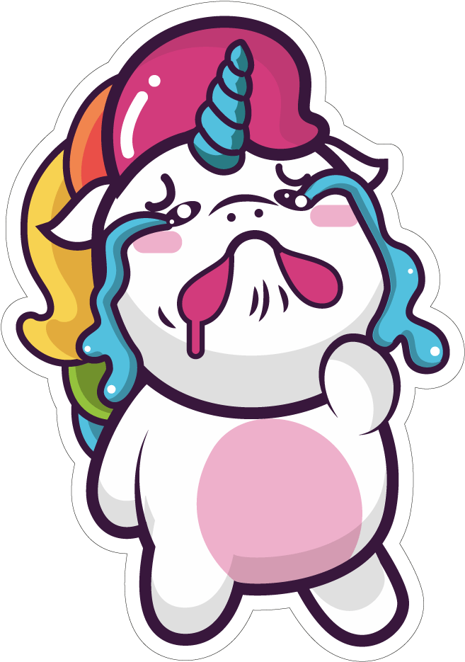Sad Unicorn - Unicórnio Triste (1000x1000), Png Download