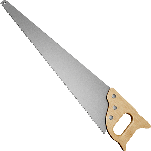 Hand Saw (629x630), Png Download
