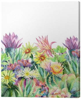 Blooming Background Canvas Print - Watercolor Painting (400x400), Png Download