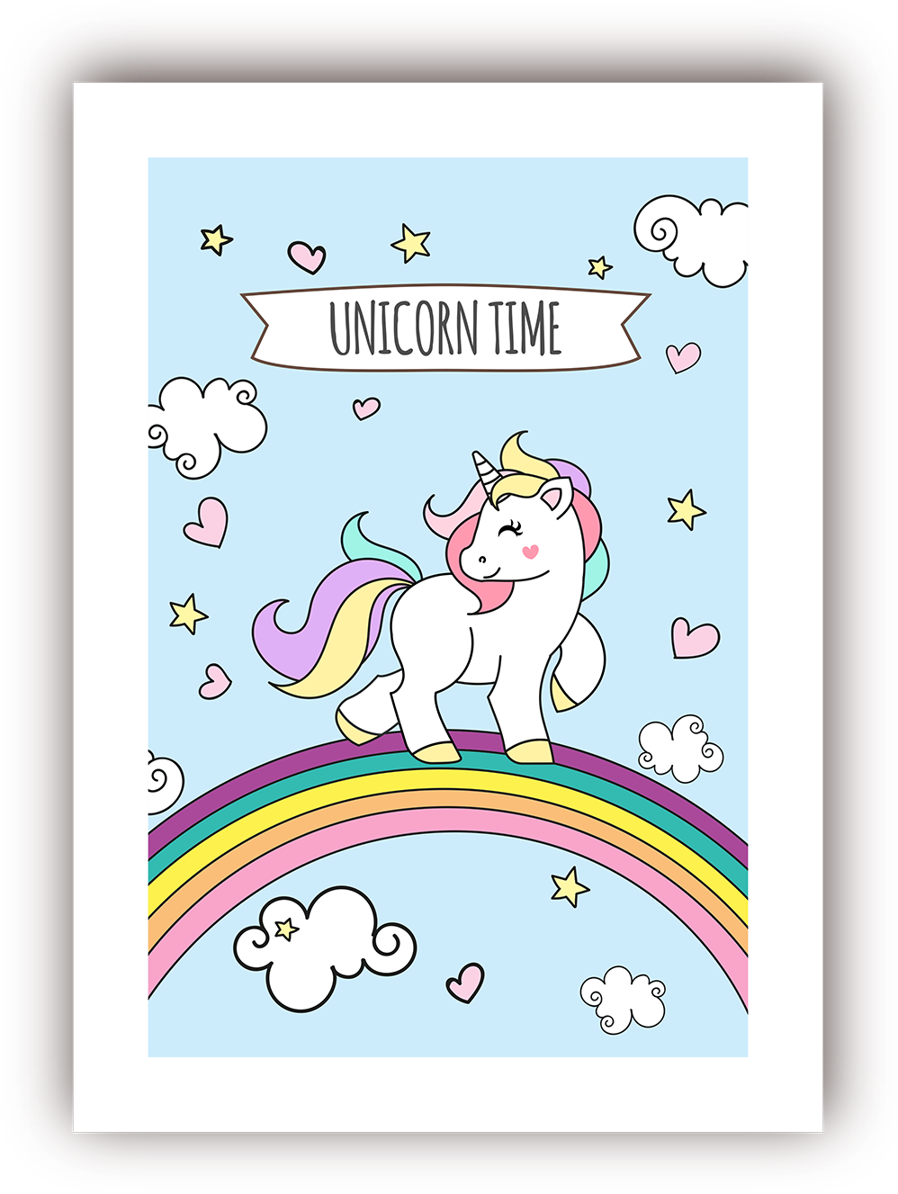 Quadro-unicórnio - Cartoon (1000x1400), Png Download