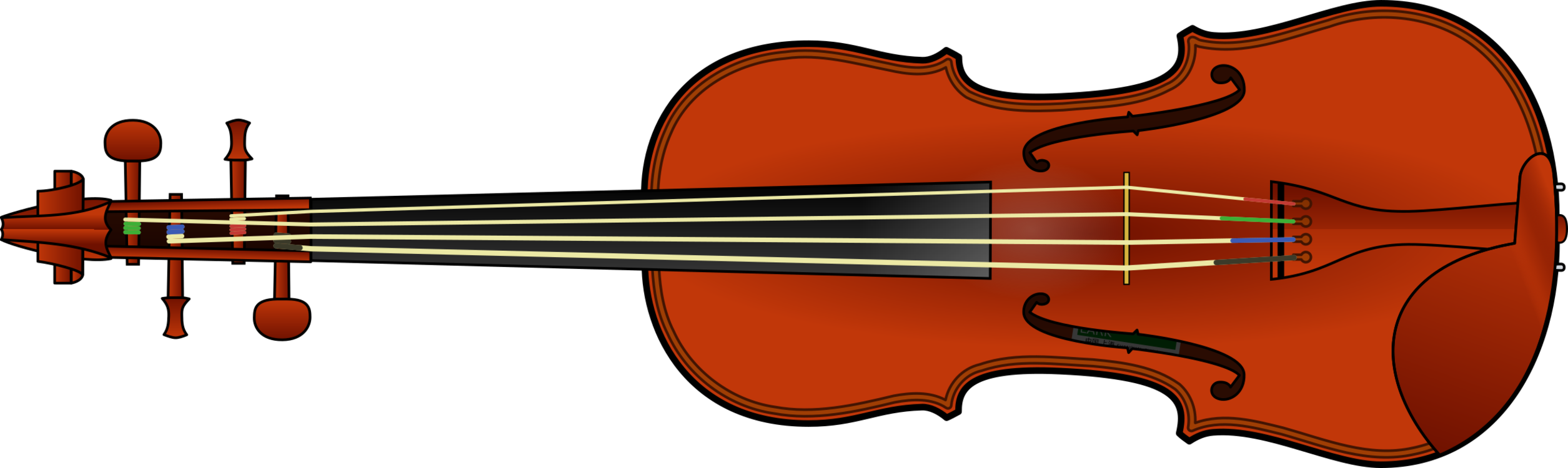 Violin Musical Instruments Fiddle String Instruments - Violin Clipart (2510x750), Png Download