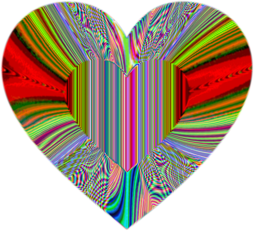 Heart Computer Icons Organ Free Commercial Clipart - Psychedelic Heart (827x750), Png Download