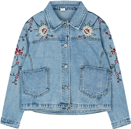 Itgirl Shop Roses Cute Embroidery Denim Jacket Aesthetic - Clothing (460x460), Png Download