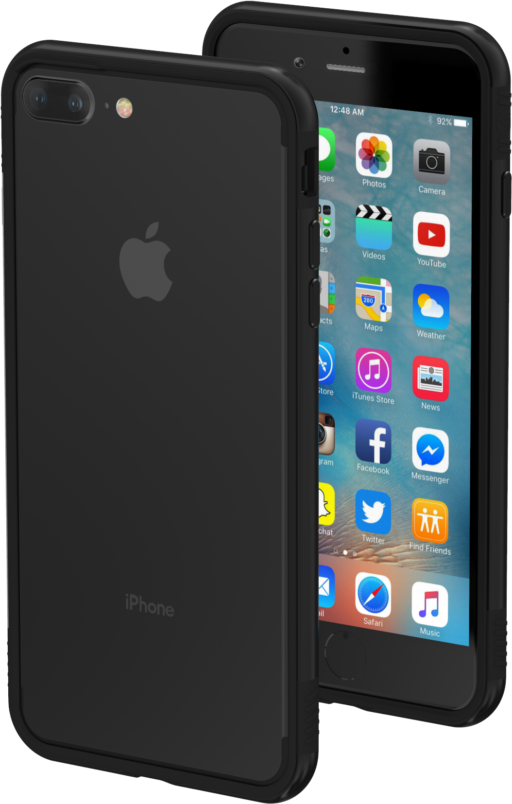 Iphone 7 Png - Black Iphone 7 Plus Case (2012x2012), Png Download