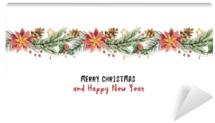 Watercolor Vector Christmas Banner With Fir Branches - Watercolor Painting (400x400), Png Download