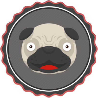 Share The Gift Of Pug - Pug Logo Png (407x408), Png Download