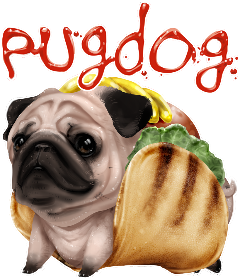 Cute Pugs Art - Pug (857x1000), Png Download