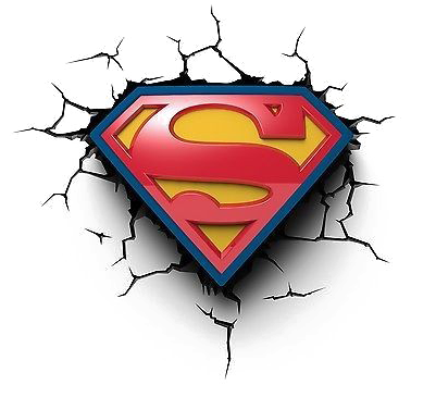 Superman Logo Png Image Background - 3d Deco Light Superman Logo (400x400), Png Download