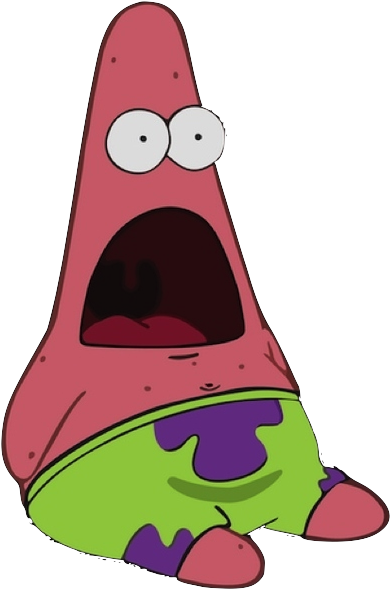 Surprised Patrick Meme 08 - Patrick Star Transparent (605x720), Png Download