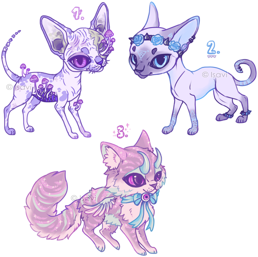 Pastel Auction Closed By - Pastel Goth Cat Art (900x879), Png Download