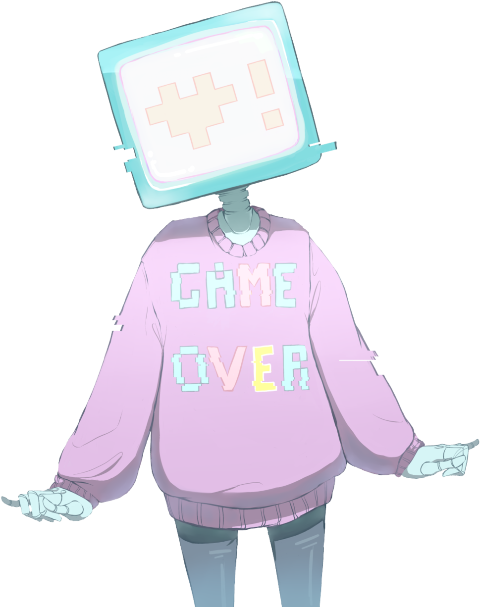 Pastel Game Over - Tv Head Transparent (1166x1280), Png Download