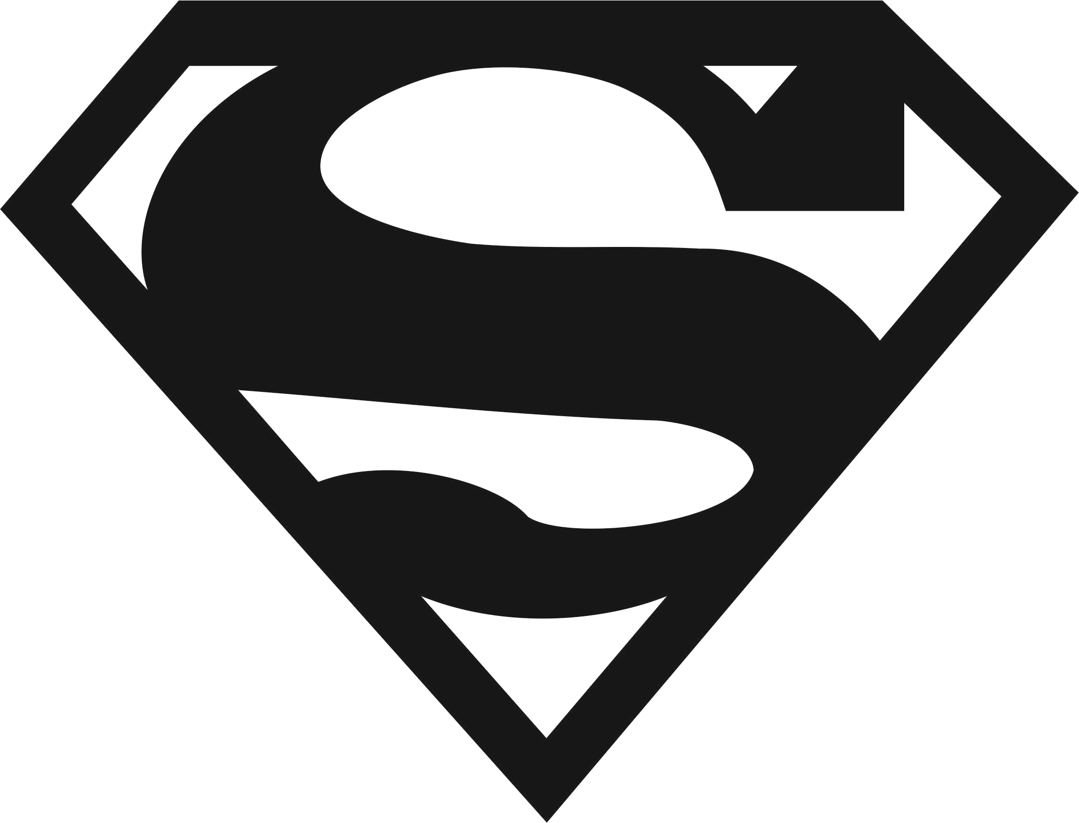Image Royalty Free Download Logo Decal Iceberg Transprent - Superman Logo Black And White (2167x1653), Png Download
