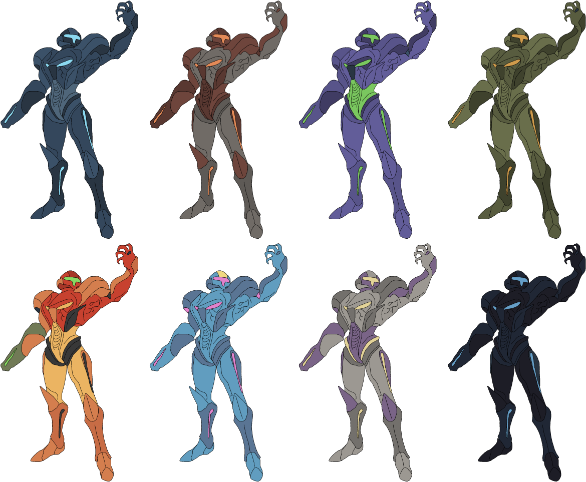 Lizuka's Alternate Color Mock-ups - Dark Samus Colors (1200x984), Png Download