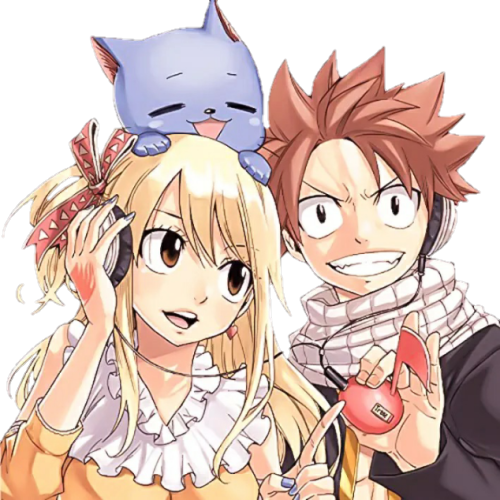 ヾ ﾉ Happy, Natsu Y Lucy - Anime Fairy Tail Nalu (500x500), Png Download