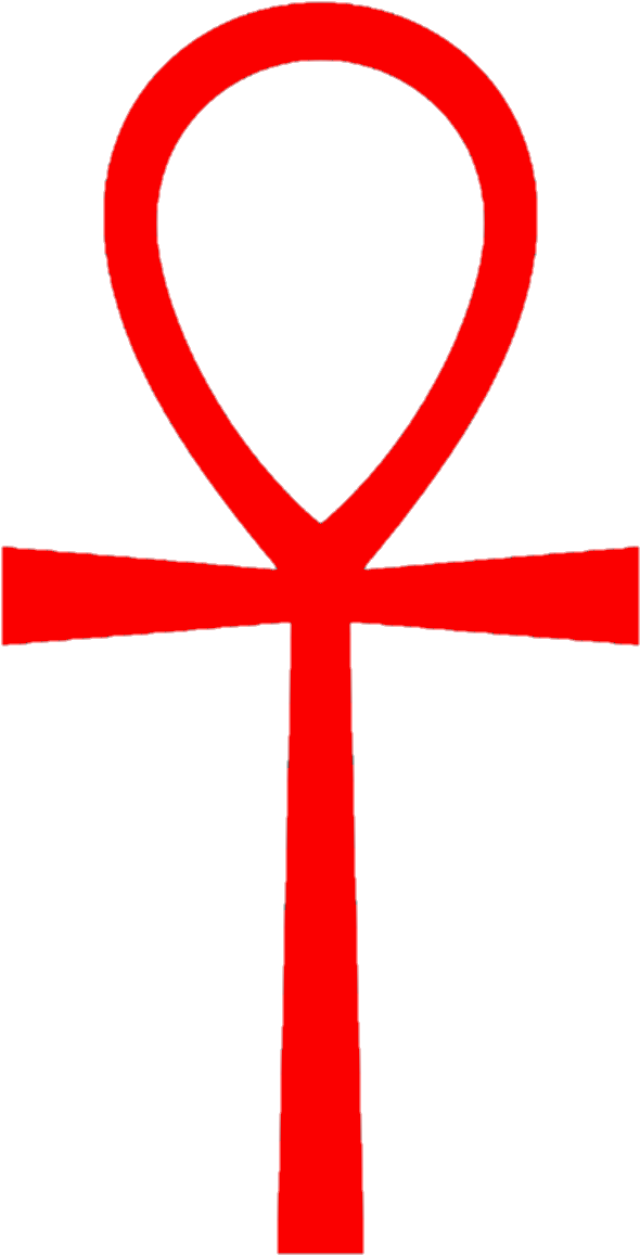 Ankh 01 (red) - Cross With A Circle Around (878x1170), Png Download