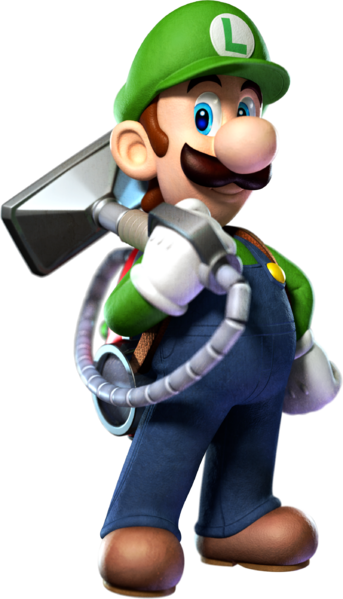 Luigi's Mansion Dark Moon Luigi's Mansion Dark Moon, - Luigi With Poltergust 5000 (343x599), Png Download