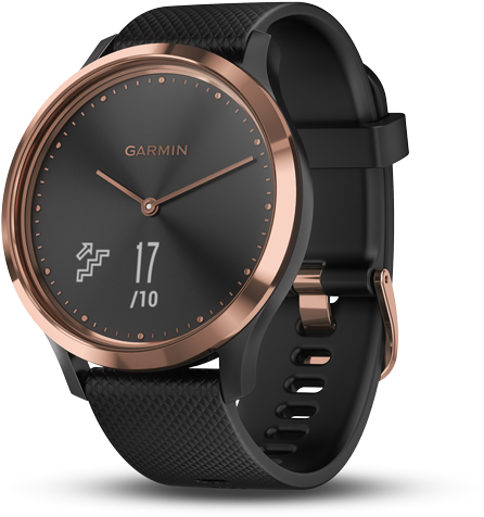 Sport , Black-rose Gold, Regular - Garmin Vivomove Hr Black Rose Gold (600x600), Png Download