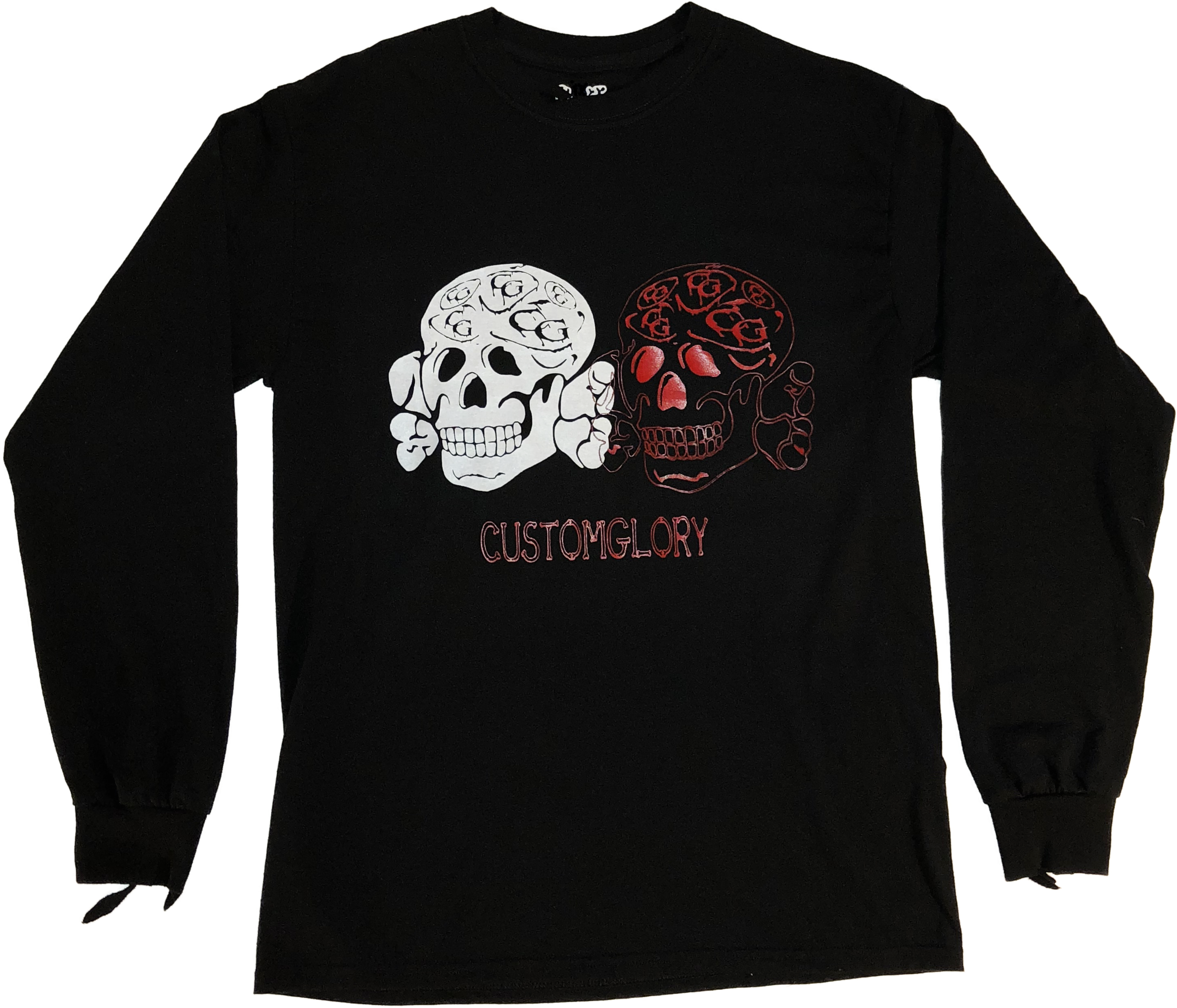 Image Of Skull Head T-shirt Black - T-shirt (3024x3194), Png Download