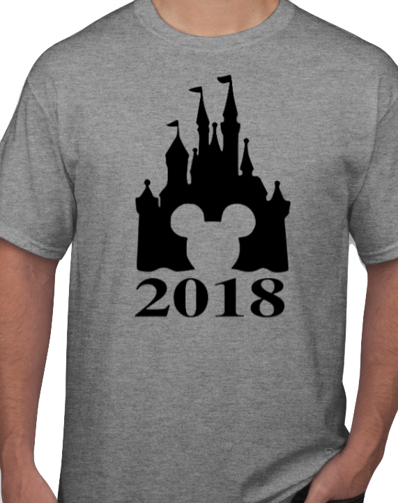 Personalized 2018 Cinderella's Castle Disney Shirt - Castle With Mickey Head (571x722), Png Download