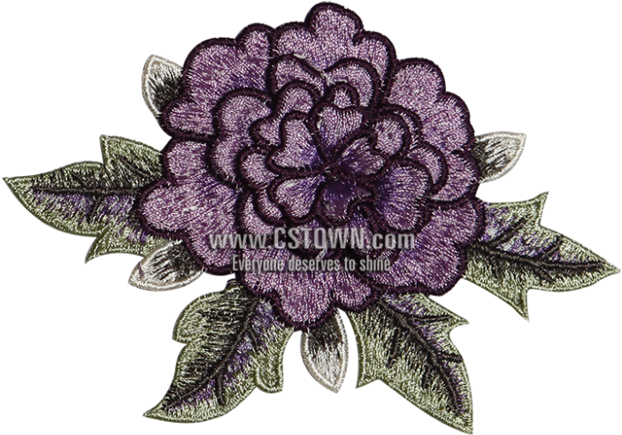 Small Purple Flower Embroider Patch For Simple Fashion - Dahlia (780x780), Png Download