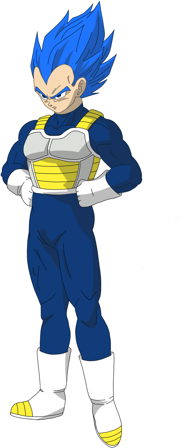 I Relined And Recolored Vegeta, Filled In The Cut Off - Dbs Vegeta Ssj Blue (960x1920), Png Download