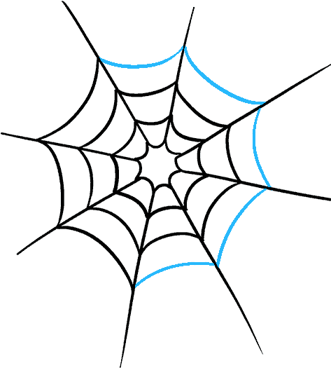 How To Draw Spider Web With Spider - Spider Web Drawing (678x600), Png Download