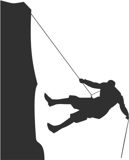 Silhouette At Getdrawings Com - Cliff Hanger With Cliff On Left Wall Decal Home Decor (800x550), Png Download