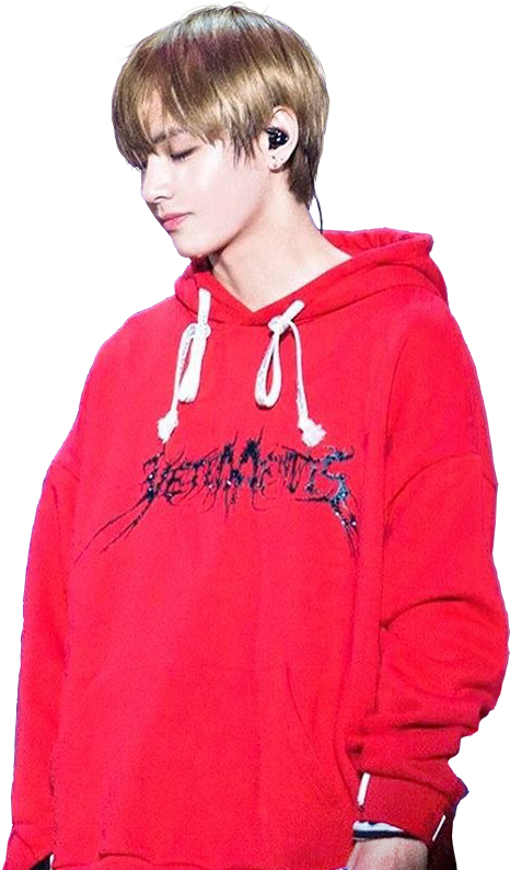 Kim Taehyung In Red (597x827), Png Download
