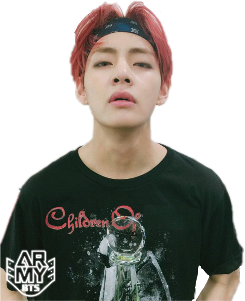 Kim Taehyung Red Hair Png's By Kikaxd99 - Tae In Headband (496x609), Png Download