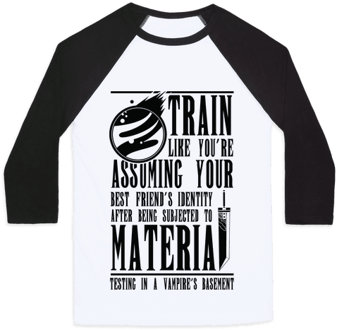 Train Like Cloud Baseball Tee - Fantasy Football Women Shirt (484x484), Png Download