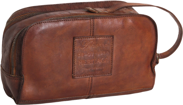 7998-rust - Ashwood Shoreditch Leather Washbag - Rust (800x500), Png Download