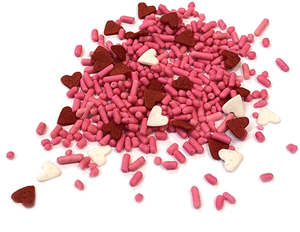 Sprinkle King Pink Jimmies & Mini Heart Mix Candy Sprinkles - Sprinkle King Png (500x500), Png Download
