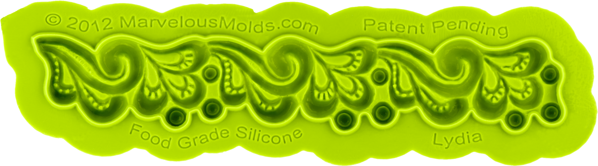 Lydia Enhanced Lace Border Mold Made From Silicone - Marvelous Molds Lydia Lace Mold (2047x591), Png Download
