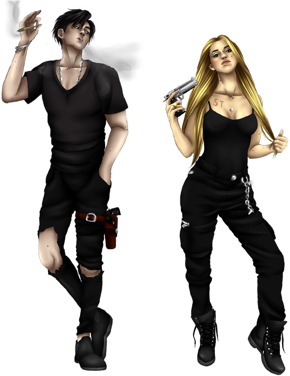 Gangster Couple Png By Pinduri - Girl (1011x790), Png Download