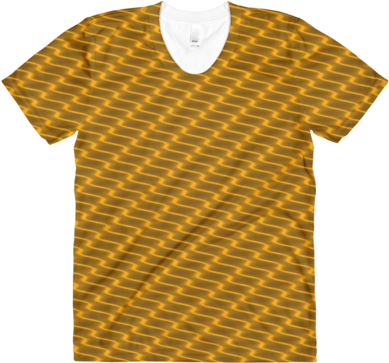 Neon Wavy Lines Gold Women's Crew Neck T-shirt - T-shirt (480x480), Png Download