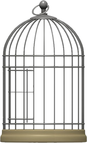 Bird In The Cage (307x504), Png Download