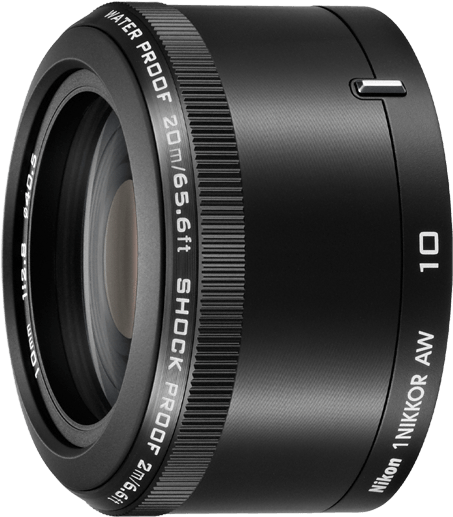 1 Nikkor Aw 10mm F/2 - Nikon 1 Nikkor Aw 10mm F/2.8 Black (700x595), Png Download