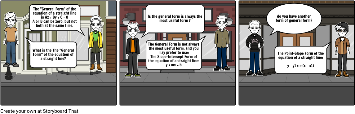 General Form Of A Straight Line - Cartoon (1164x385), Png Download