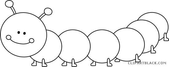 Clipart Black And White Images Of Caterpillar (550x219), Png Download