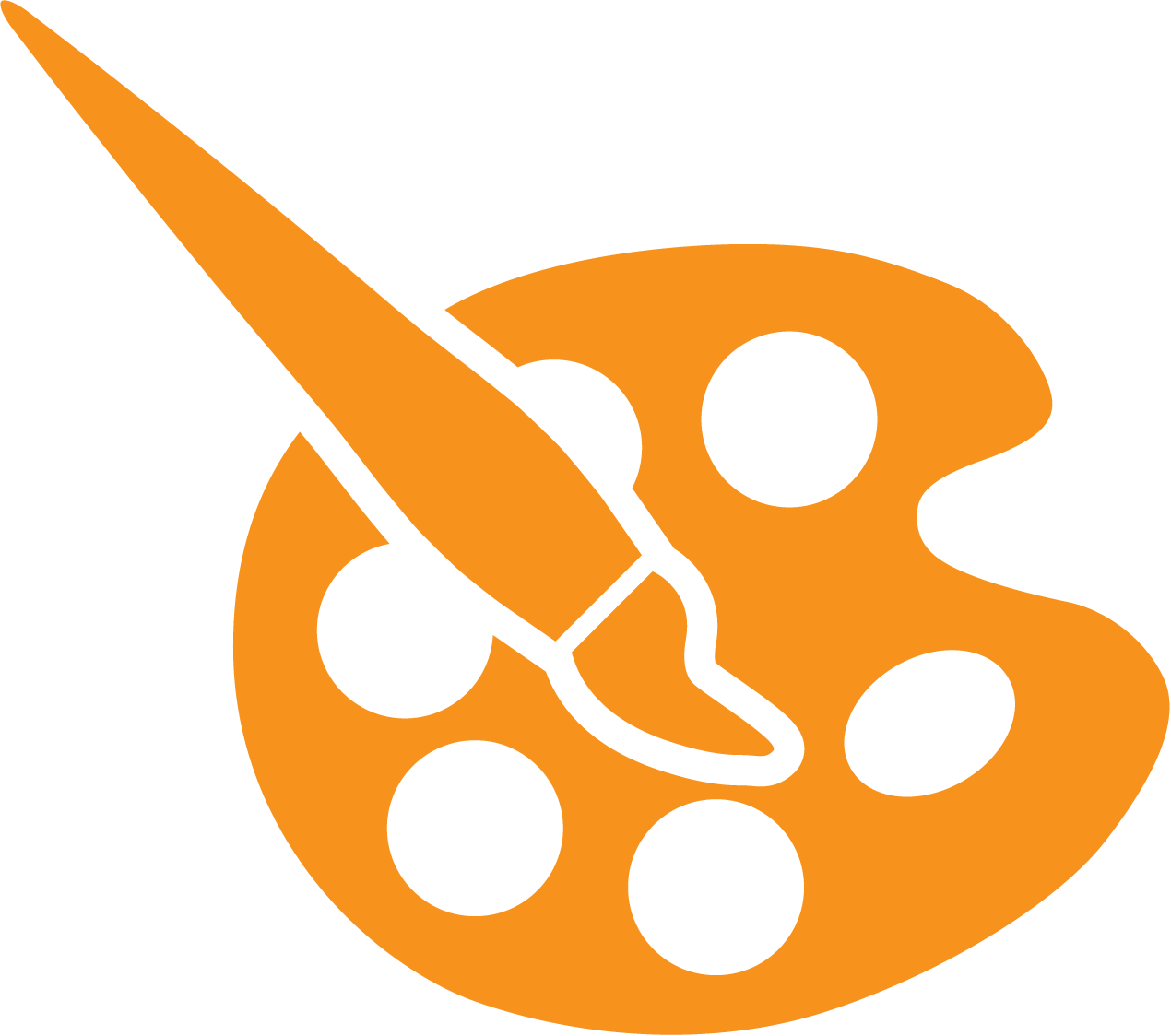 Orange Nimblex Paintbrushpalletorange - Nimblex (1270x1124), Png Download