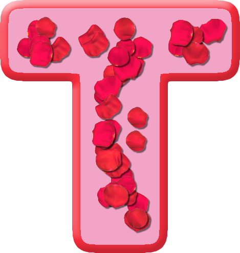 Rose Petals Letter T (469x495), Png Download