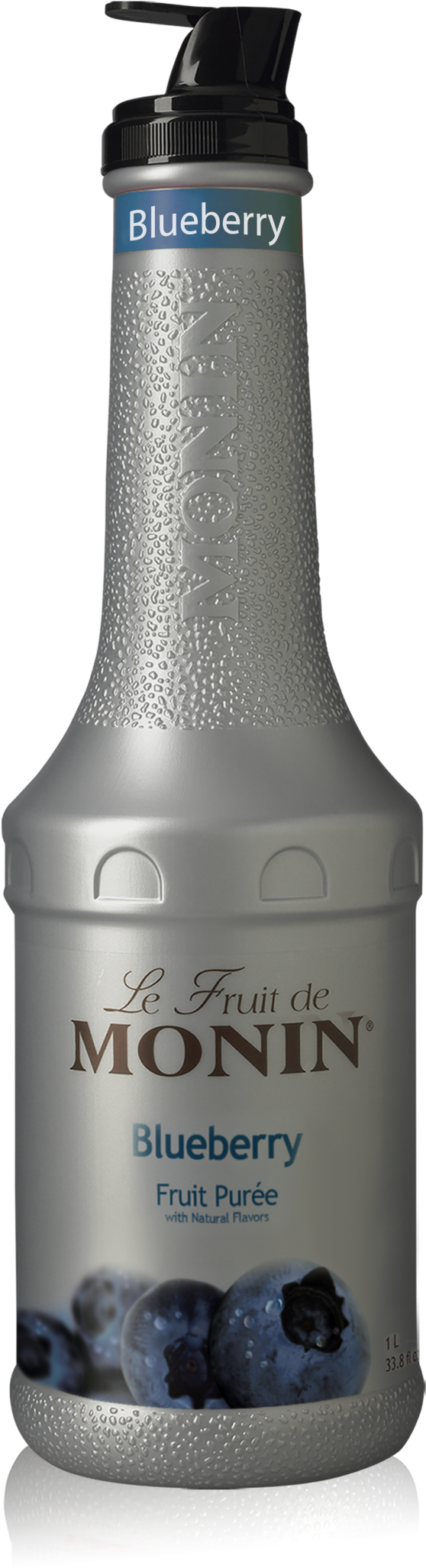 1l Blueberry Fruit Purée - Monin Strawberry Puree (1051x2102), Png Download