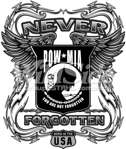 Pow-mia Never Forgotten - Never Forgotten T-shirt Veteran Army Military Usa Pow (525x525), Png Download