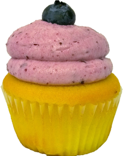 Lemon Blueberry - Cupcake (700x816), Png Download