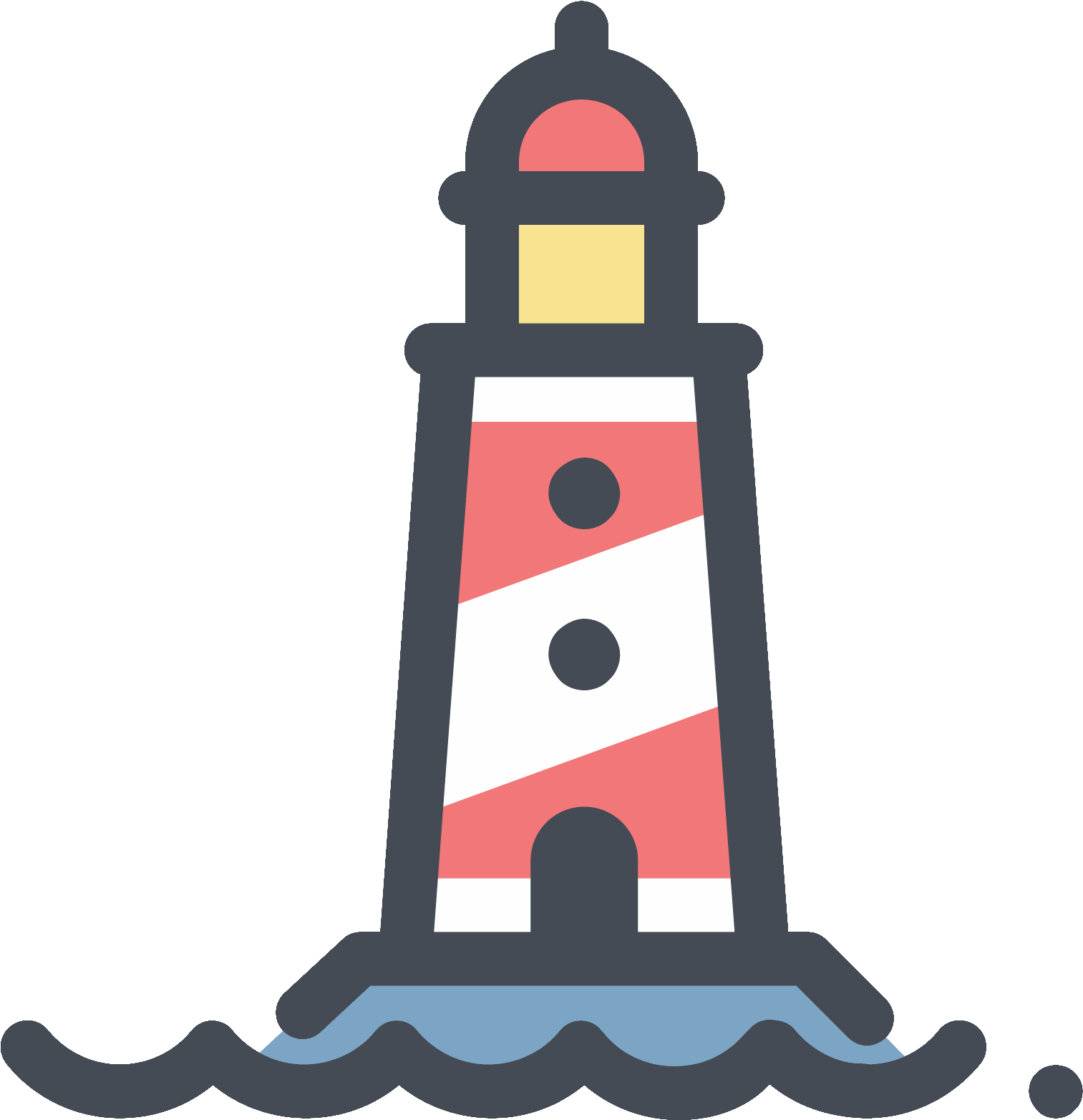 Red Lighthouse Icon - Lighthouse Icon Whatsapp (1600x1600), Png Download