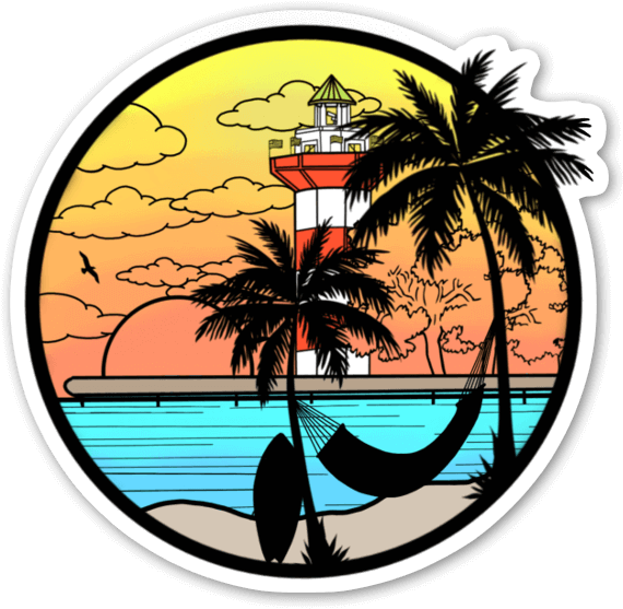 Hilton Head Island, Sc Lighthouse Sticker - South Carolina (600x585), Png Download