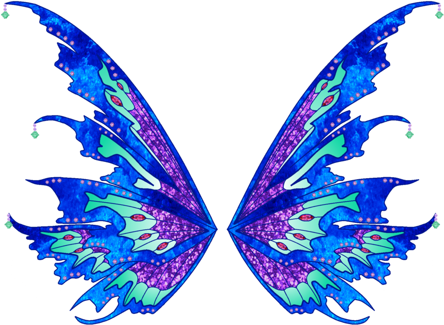 Vivace Enchantix Wings Loveonelost On Deviantart Wings - Blue Butterfly Wings Drawing (900x654), Png Download
