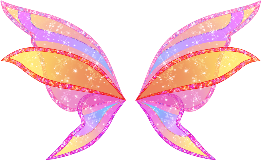 Pink Fairy Wings Png - Winx Club The Stella Wings (1024x623), Png Download