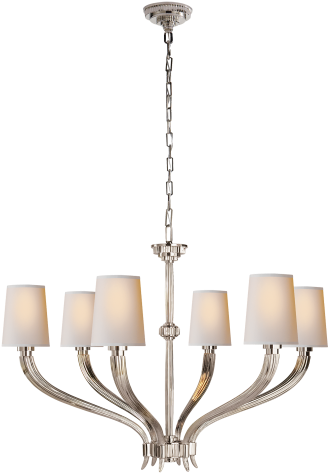Ruhlmann Large Chandelier In Polished Nickel With Natural - Visual Comfort Ruhlmann Chandelier (480x480), Png Download