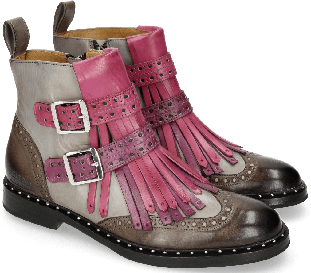 Ankle Boots Sally 93 Stone Morning Grey Eggplant Pink - Melvin Hamilton Sally 93 Mid Boots (1024x1024), Png Download